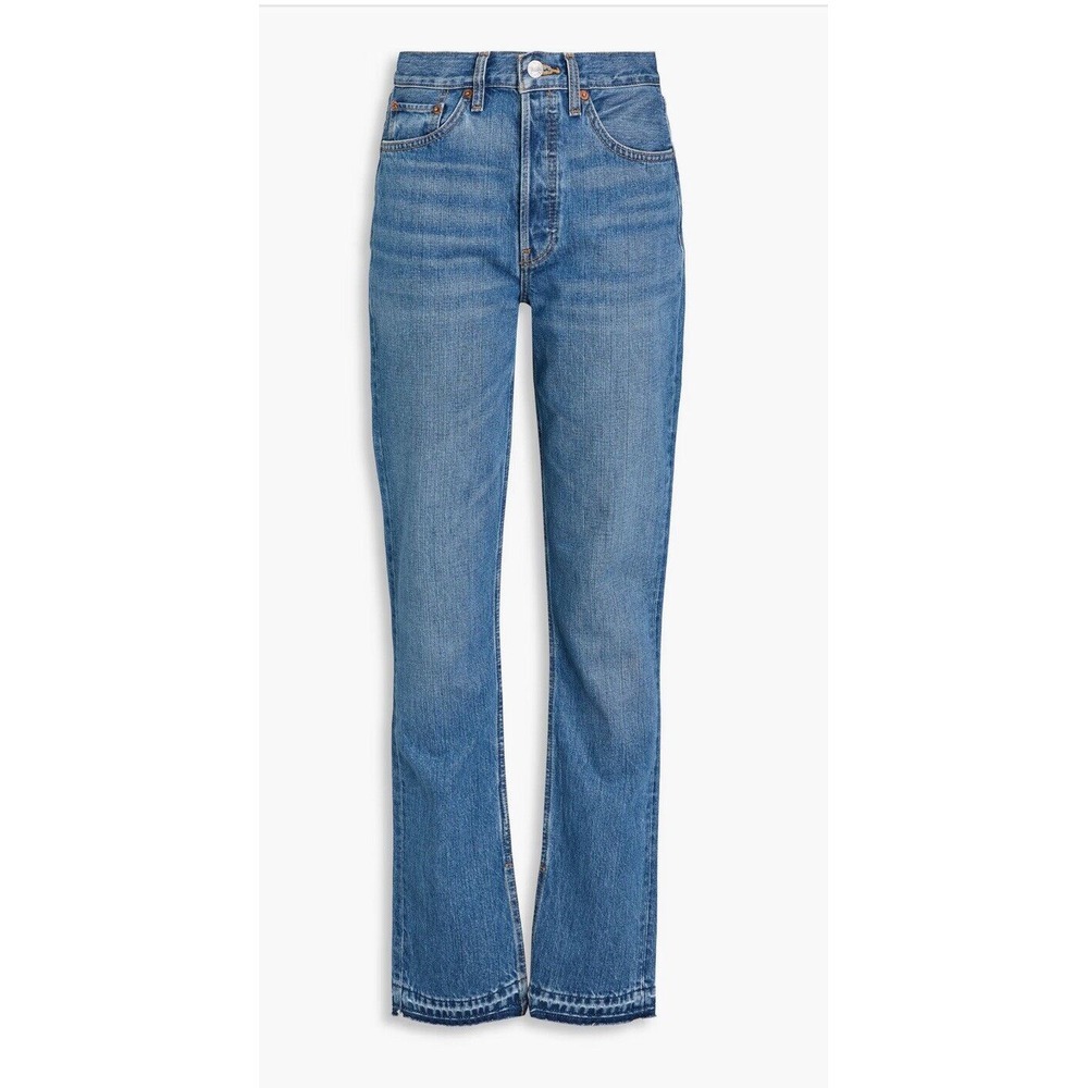 redone 70s bootcut High‎ Rise Button Fly Size 32 Medium Wash Revolve Button Fly